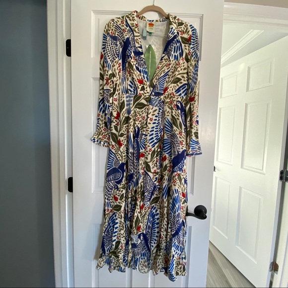 ⭐️ FARM Rio Blue Macaw Flight Maxi Dress - Picture 13 of 13